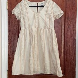 Old navy tan and cream dress